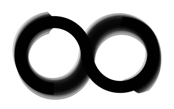 Zwart Infinity Symbool Met Overlapping Vectorillustratie — Stockvector