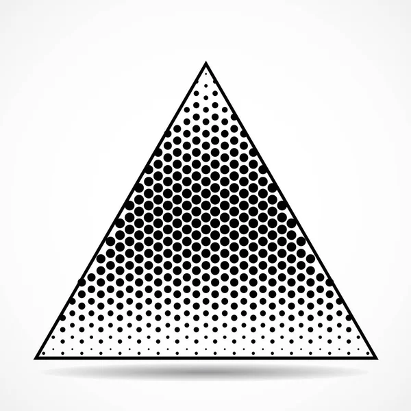 Triângulo Abstrato Com Pontos Meio Tom Logótipo Geométrico Elemento Projeto — Vetor de Stock