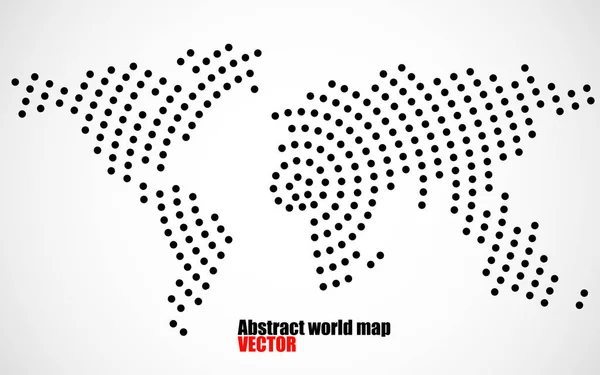 Abstract Halftone World Map Isolated White Background Vector Illustration — Archivo Imágenes Vectoriales
