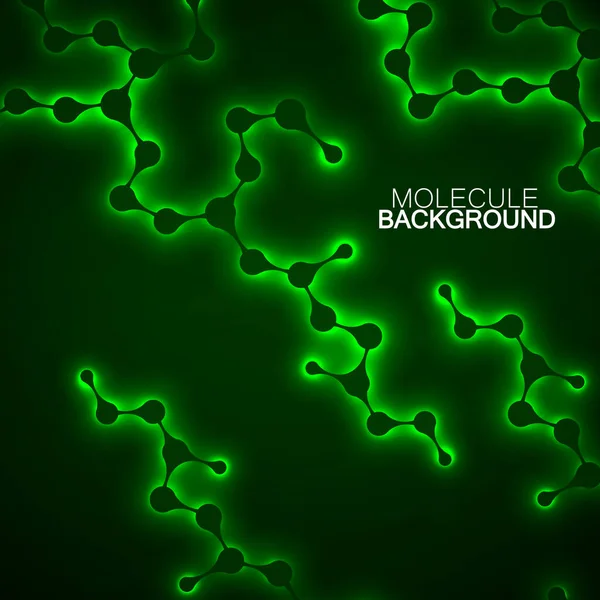 Abstrait Neon Molecule Structure Dna Glowing Background Vecteur — Image vectorielle