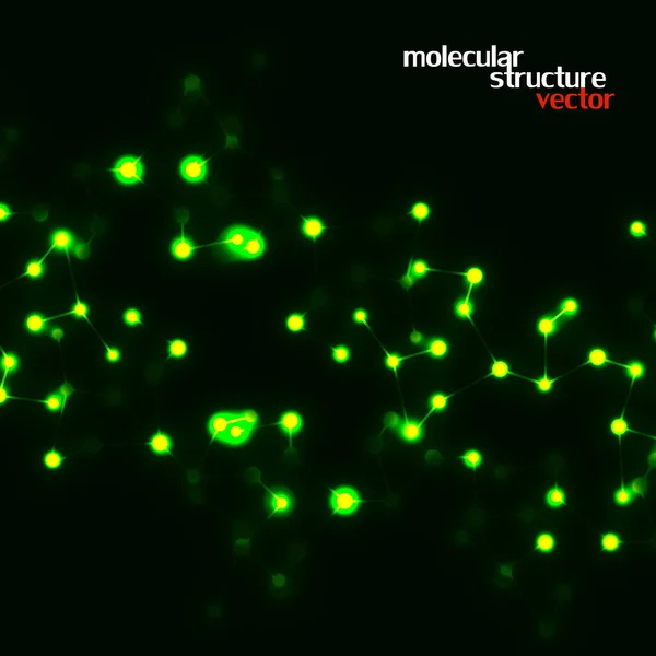 霓虹灯分子 Dna 结构的抽象发光背景 — 图库矢量图片