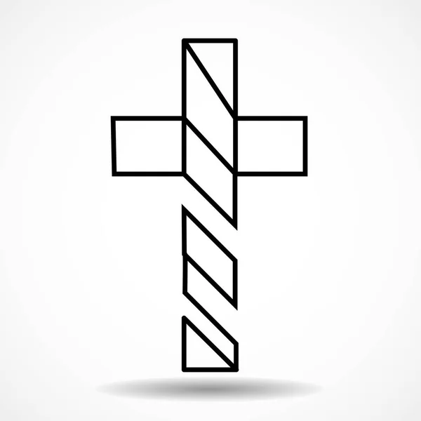 Kreatywny Krzyż Symbol Duchowości Chrześcijańskiej Religia Ilustracja Wektora — Wektor stockowy