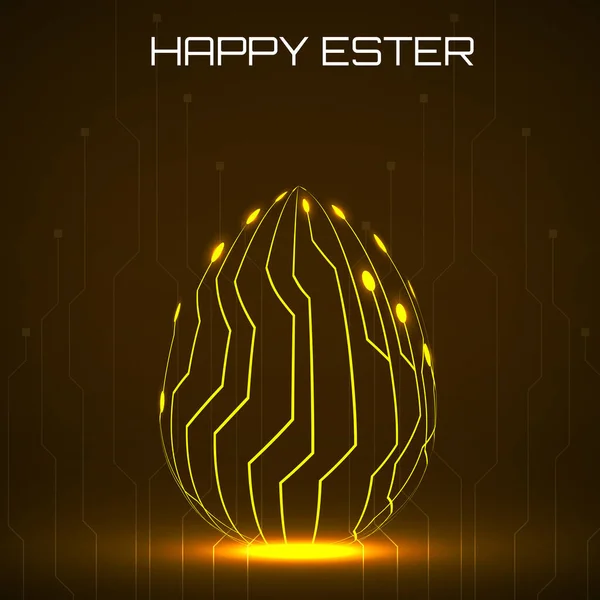 Tecnología Abstracta Huevos Pascua Con Placa Circuito Feliz Huevo Pascua Gráficos vectoriales