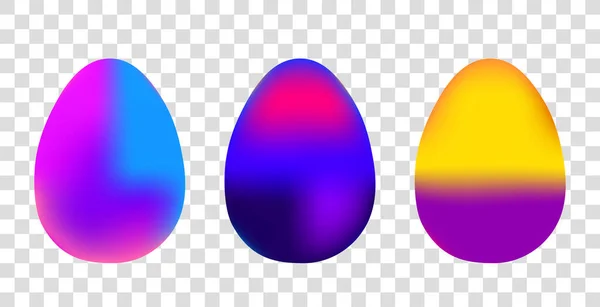 Пасхальные Яйца Изолированные Белом Фоне Красочный Градиент Счастливой Пасхи — стоковый вектор