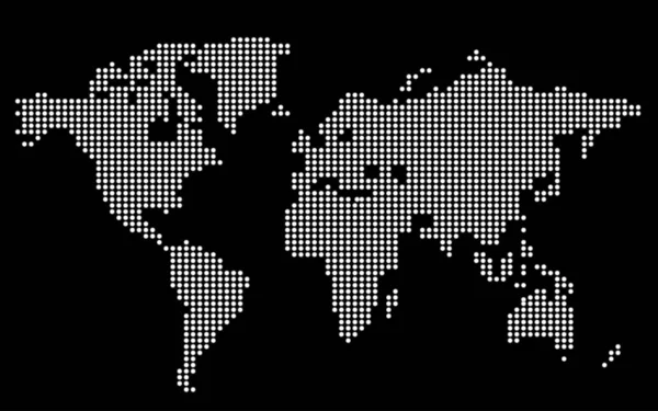 Mapa Mundo Abstrato Círculos Com Sombra Vetor — Vetor de Stock