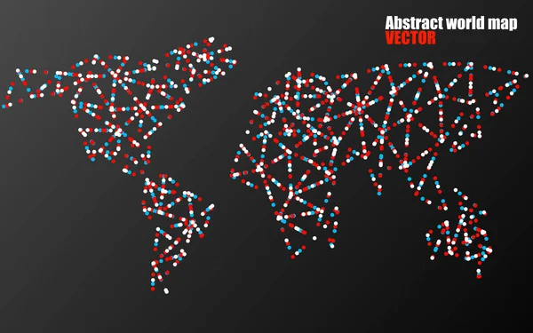 Abstract World Map Dots Vector Illustration — Stock Vector