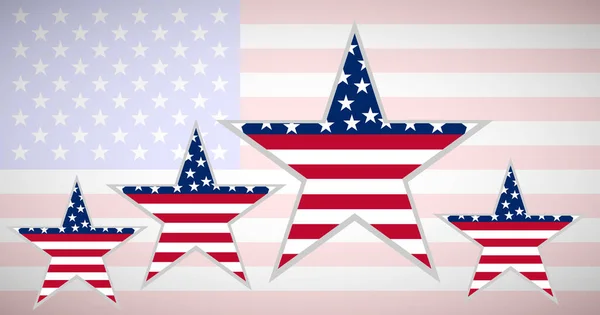 Bandiera Usa Forma Stella Sullo Sfondo Bandiera Americana Illustrazione Vettoriale — Vettoriale Stock
