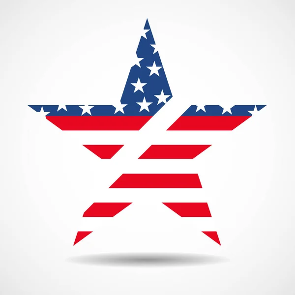Bandiera Usa Forma Stella Stella Americana Illustrazione Vettoriale — Vettoriale Stock