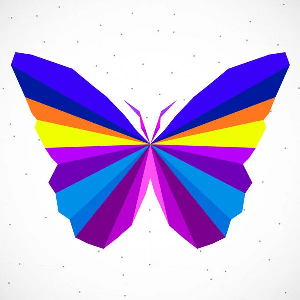 Papillon Abstrait Triangles Colorés Structure Géométrique Polygonale Conception Vectorielle — Image vectorielle