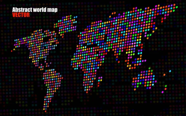 Mapa Del Mundo Abstracto Puntos Colores Ilustración Vectorial — Archivo Imágenes Vectoriales