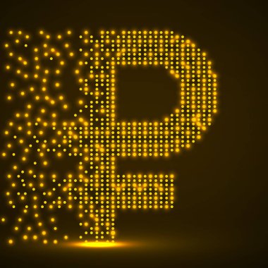 Yarım tonlu, noktalı bir ruble. Vektör illüstrasyonu