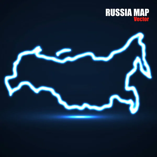 Esquema Brillante Abstracto Del Mapa Rusia Ilustración Vectorial — Vector de stock