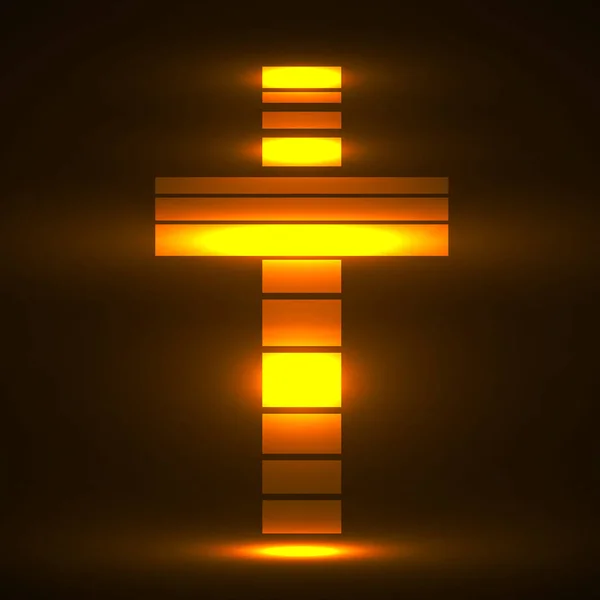 Cruz Creativa Símbolo Espiritualidad Cristiana Religión Ilustración Vectorial — Vector de stock