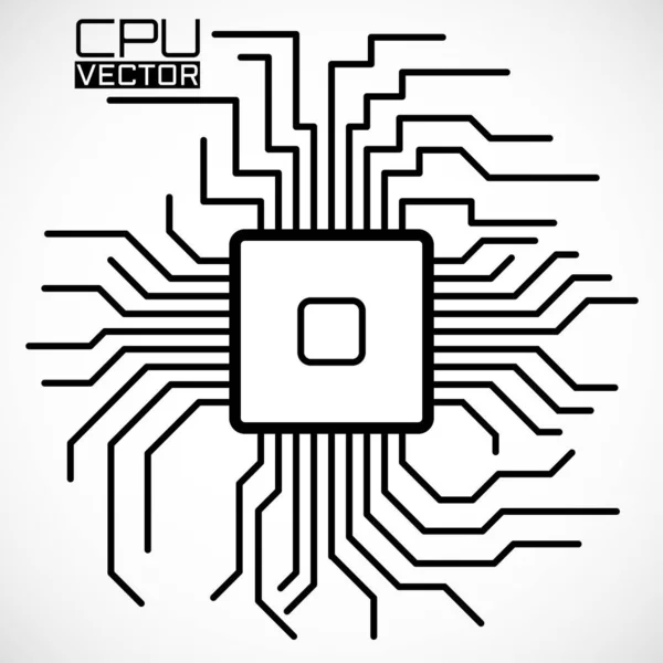 Cpu Microprocesseur Micropuce Circuit Logo Illustration Vectorielle — Image vectorielle