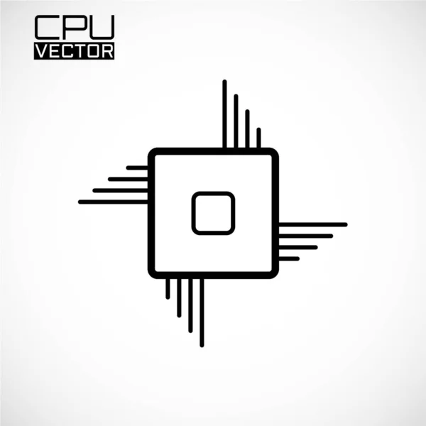 Cpu Микропроцессор Микрочип Цепная Плата Логотип Векторная Иллюстрация — стоковый вектор