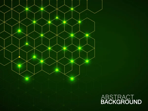 Abstrakter Geometrischer Hintergrund Mit Leuchtenden Würfeln Geometrisches Konzept Mit Neonlinien — Stockvektor