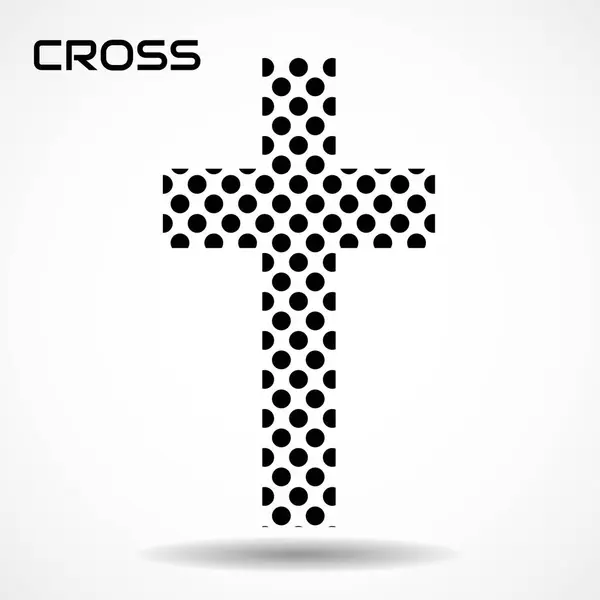 Cruz Creativa Símbolo Cristiano Ilustración Vectorial — Archivo Imágenes Vectoriales