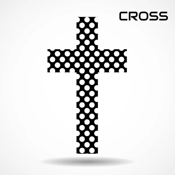 Kreatywny Krzyż Symbol Chrześcijański Ilustracja Wektora — Wektor stockowy