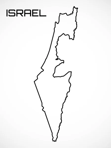 Israel Karta Isolerad Vit Bakgrund Vektorillustration Royaltyfria Stockvektorer