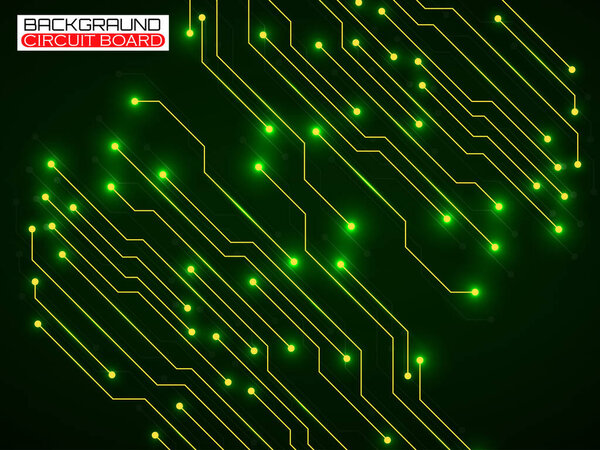 Абстрактный фон с печатной платой, технологический фон. Векторная иллюстрация
