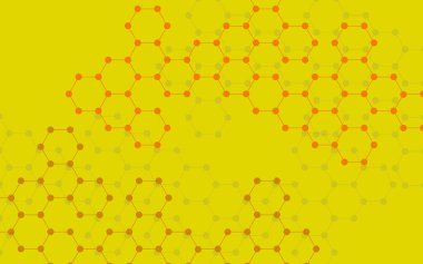 Altıgen moleküller arka plan, DNA 'nın moleküler yapısı. Vektör illüstrasyonu