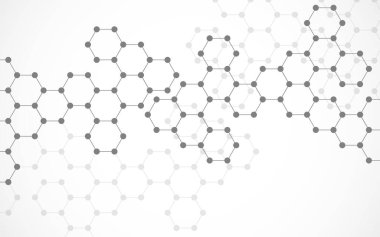 Altıgen moleküller arka plan, DNA 'nın moleküler yapısı. Vektör illüstrasyonu