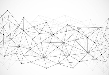 Soyut çokgen arkaplan ve noktaları ve çizgileri birleştir. Modern teknoloji konsepti. Çokgen yapı, teknoloji grafik tasarımı