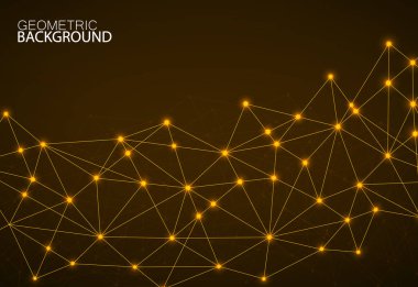 Soyut çokgen arkaplan ve noktaları ve çizgileri birleştir. Modern teknoloji konsepti. Çokgen yapı, teknoloji grafik tasarımı