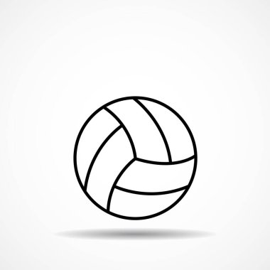Beyaz arka planda izole edilmiş voleybol topu. Vektör illüstrasyonu