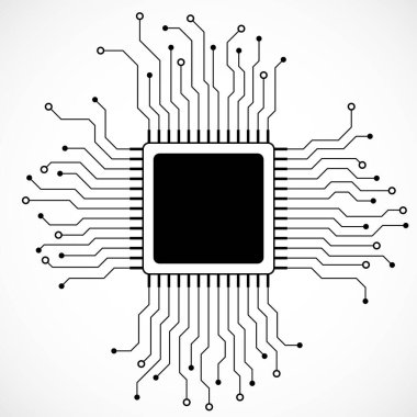 CPU. Mikroişlemci. Mikroçip. Devre kartı
