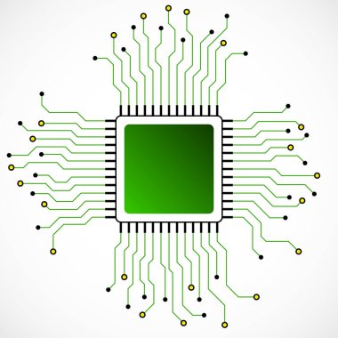 CPU. Mikroişlemci. Mikroçip. Devre kartı