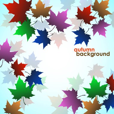 Akçaağaç yapraklarının sonbahar arkaplanı. Renkli resim, vektör illüstrasyonu