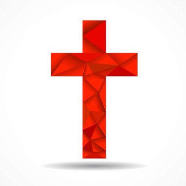 Geç. Hıristiyan Sembolü. Kırmızı dini sembol. Vektör illüstrasyonu