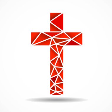Geç. Hıristiyan Sembolü. Kırmızı dini sembol. Vektör illüstrasyonu