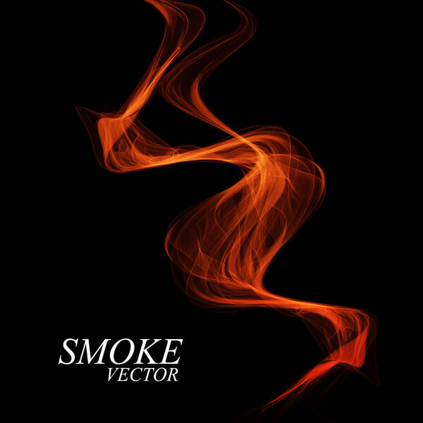 Abstract colorful smoke isolated on black background. Vector