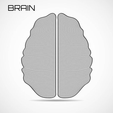 Noktalı insan beyni soyut. Vektör illüstrasyonu