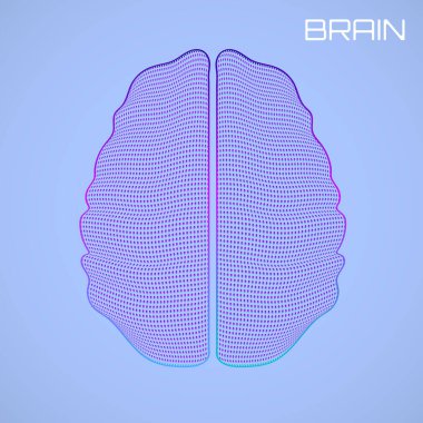 Noktalı insan beyni soyut. Vektör illüstrasyonu