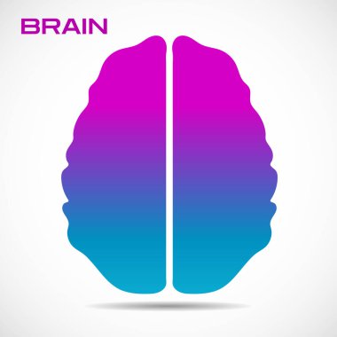 Renkli eğilimli soyut insan beyni. Vektör illüstrasyonu
