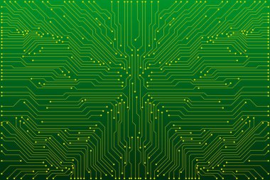 Teknoloji devre kartı ile soyut dijital arkaplan. İletişim ve mühendislik konsepti. Vektör illüstrasyonu