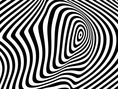 Siyah ve beyaz renkli çizgi desenli arka plan. Çizgili tekrarlayan doku. Vektör illüstrasyonu