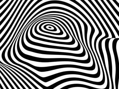 Siyah ve beyaz renkli çizgi desenli arka plan. Çizgili tekrarlayan doku. Vektör illüstrasyonu