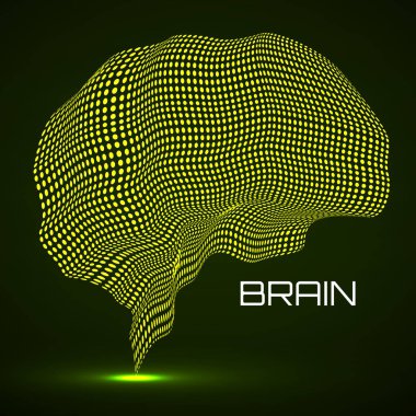 Renkli noktalı soyut insan beyni. Vektör illüstrasyonu