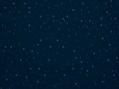 Soyut teknoloji ikili kod arka planı. Dijital ikili veri, matris arkaplanı