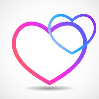 Beyaz arka planda izole edilmiş büyük bir sevgililer günü kalbi. Vektör simgesi