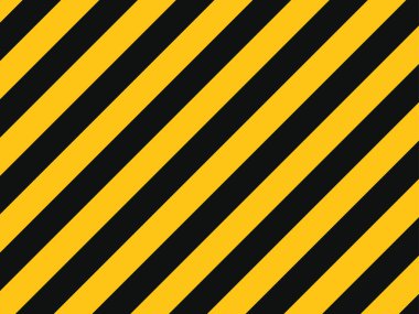 Yellow and black stripe background representing danger. Geometric pattern with diagonal lines. Vector illustration
