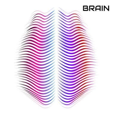 Soyut insan beyni. Renkli çizgileri olan logo