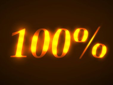 Koyu arkaplanda 100 numaralı altın. Tasarımınız için neon sembolü