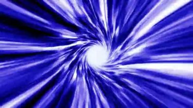Mavi hiperuzayda hareket var. Zaman dairesi fraktalından uçmak. Hız ve kozmosla ilgili animasyon videosu.