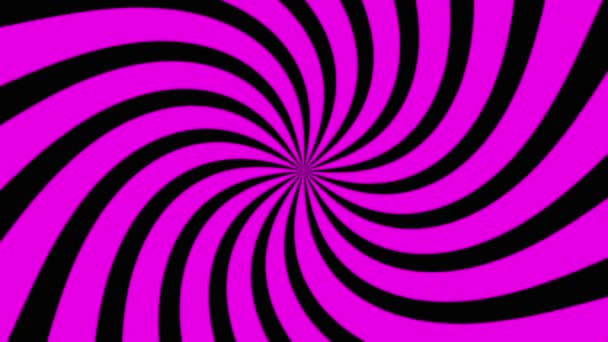 1から10までの数字のタイマーで 毎秒30フレームの速度で円で回転する紫色の背景に輝く黒いスパイラル — ストック動画