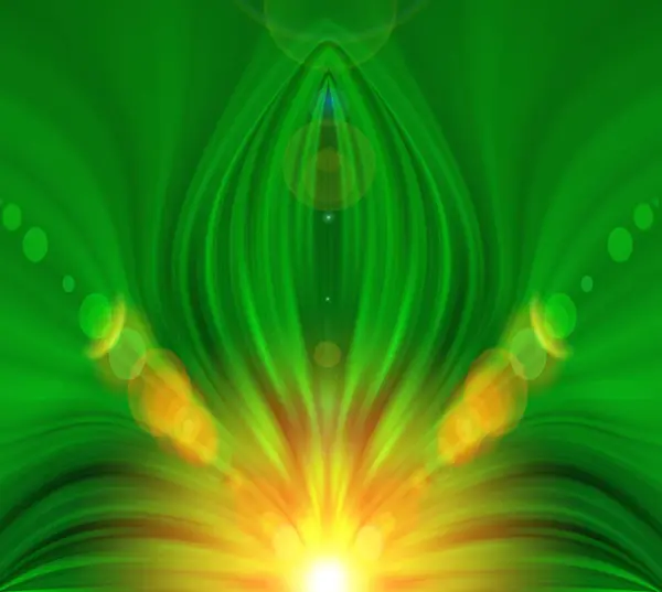 Abstrakt Futuristisk Grön Färg Energi Blomma Vår Tid Abstrakt Bakgrund Royaltyfria Stockbilder